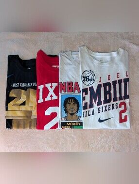 Bundle Of 4 Philadelphia 76ers Sports Graphic Tee's T-shirt Joel Embiid (S)